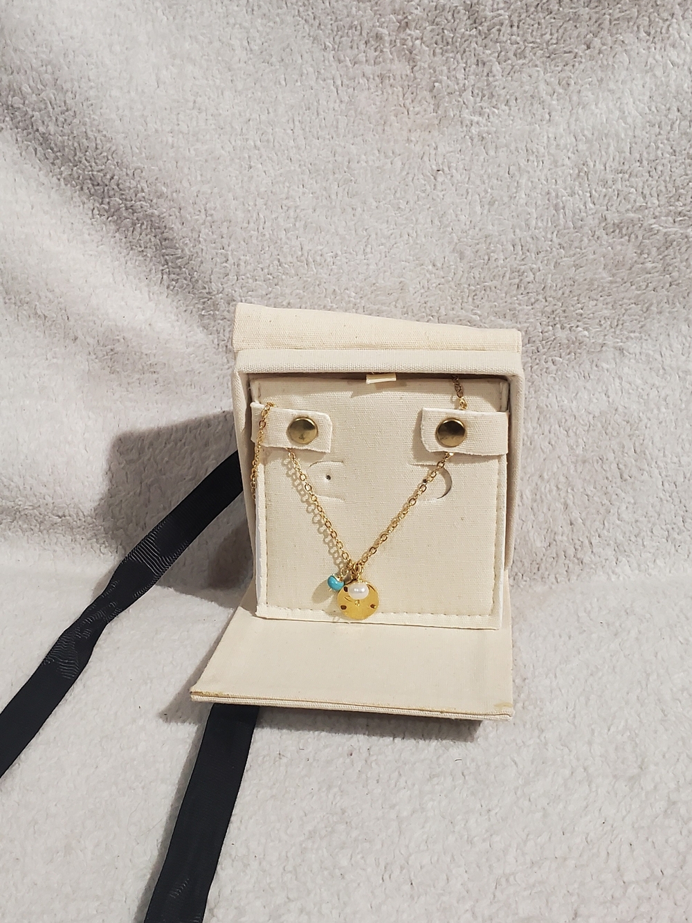 Invicta Gold Emoji Pendant Necklace with Aqua Accent - Women Jewelry